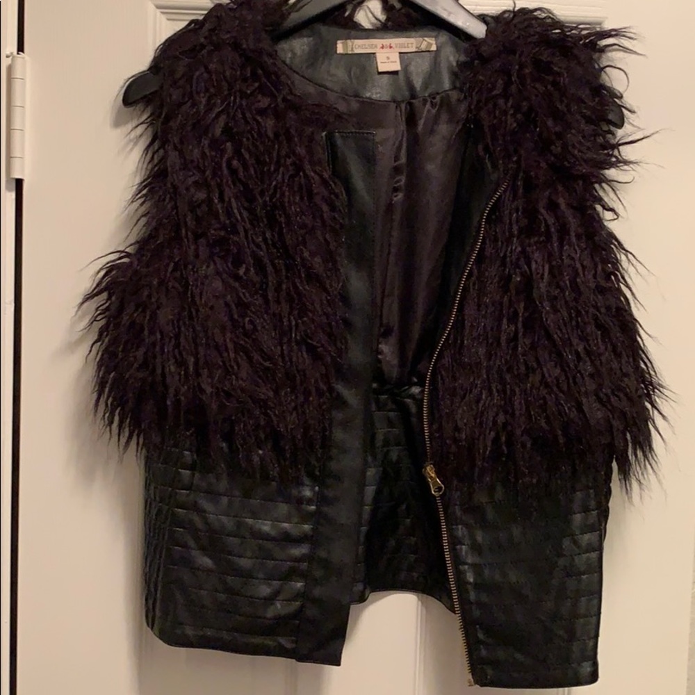 Black Faux Fur Vest
